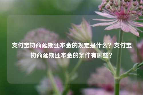 支付宝协商延期还本金的规定是什么？支付宝协商延期还本金的条件有哪些？