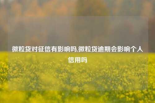 微粒贷对征信有影响吗,微粒贷逾期会影响个人信用吗