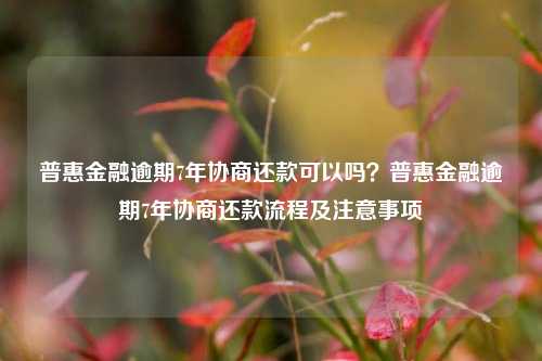 普惠金融逾期7年协商还款可以吗？普惠金融逾期7年协商还款流程及注意事项