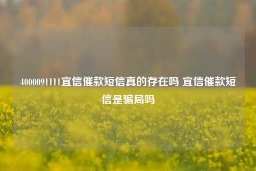 4000091111宜信催款短信真的存在吗 宜信催款短信是骗局吗