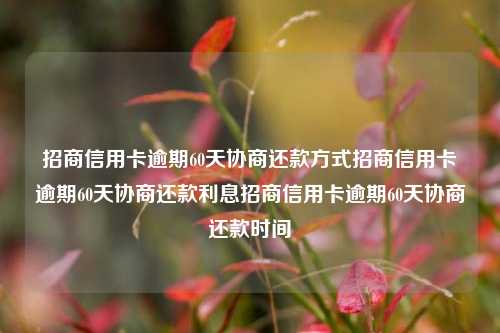 招商信用卡逾期60天协商还款方式招商信用卡逾期60天协商还款利息招商信用卡逾期60天协商还款时间