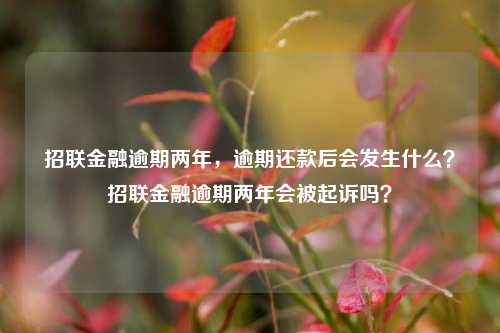 招联金融逾期两年，逾期还款后会发生什么？招联金融逾期两年会被起诉吗？