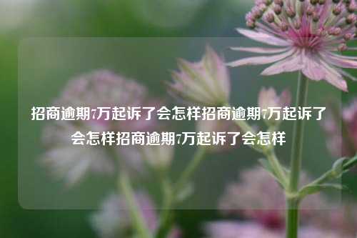 招商逾期7万起诉了会怎样招商逾期7万起诉了会怎样招商逾期7万起诉了会怎样