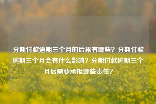 分期付款逾期三个月的后果有哪些？分期付款逾期三个月会有什么影响？分期付款逾期三个月后需要承担哪些责任？