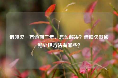 借呗欠一万逾期三年，怎么解决？借呗欠款逾期处理方法有哪些？