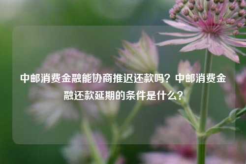 中邮消费金融能协商推迟还款吗？中邮消费金融还款延期的条件是什么？