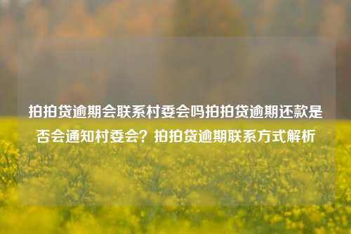 拍拍贷逾期会联系村委会吗拍拍贷逾期还款是否会通知村委会？拍拍贷逾期联系方式解析