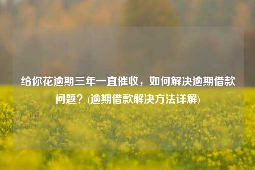 给你花逾期三年一直催收，如何解决逾期借款问题？(逾期借款解决方法详解)