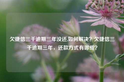 欠捷信三千逾期三年没还,如何解决？欠捷信三千逾期三年，还款方式有哪些？