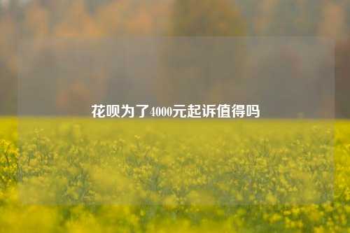 花呗为了4000元起诉值得吗