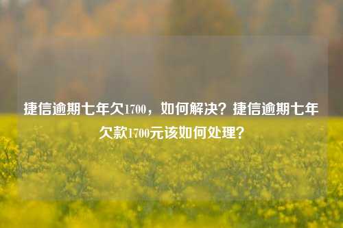 捷信逾期七年欠1700，如何解决？捷信逾期七年欠款1700元该如何处理？