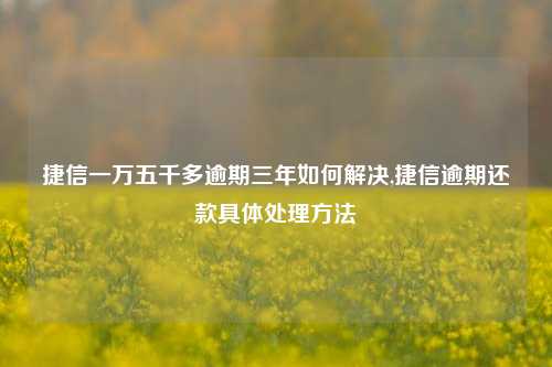 捷信一万五千多逾期三年如何解决,捷信逾期还款具体处理方法